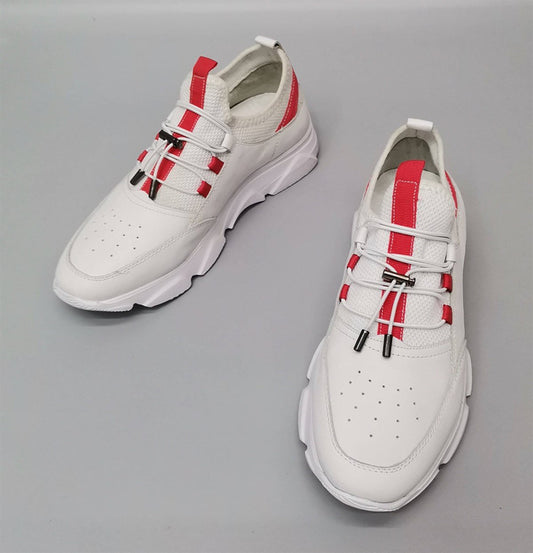 Cs- Tanabe White Leather White Stretch Lace Detailed Men'S Sports Shoes