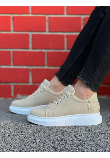 Co- Kb047 Beige Suede Casual Men'S Shoes