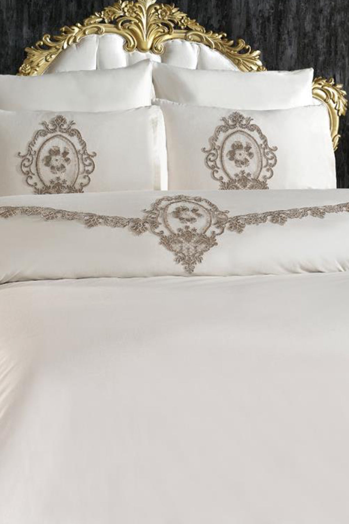 Cd- French Guipure Suzi Double Duvet Cover Set Cream