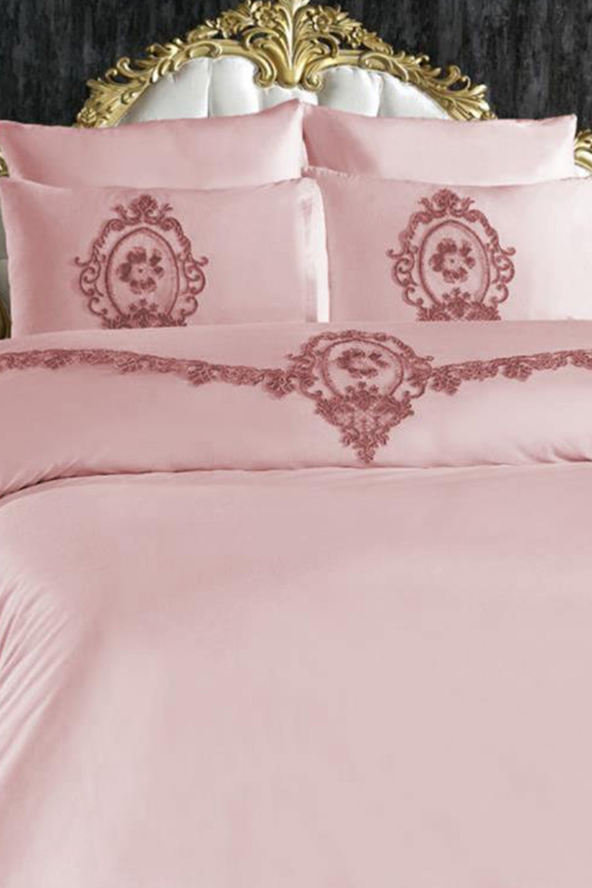 Cd- French Guipure Suzi Double Duvet Cover Set Powder