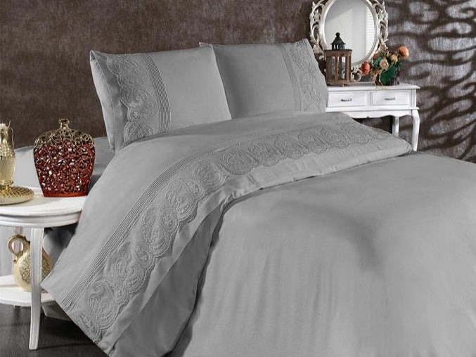 Alena, Lace Satin Duvet Cover Set