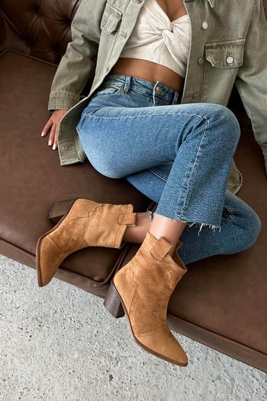 St- Western Women'S Heeled Suede Boots